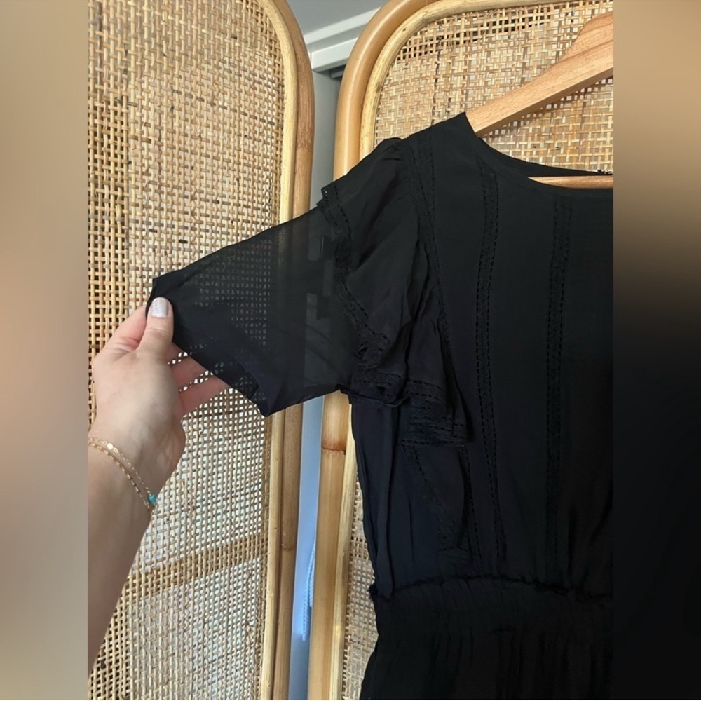 LoveShackFancy Black Ruffle Mini Dress - Picture 9 of 12